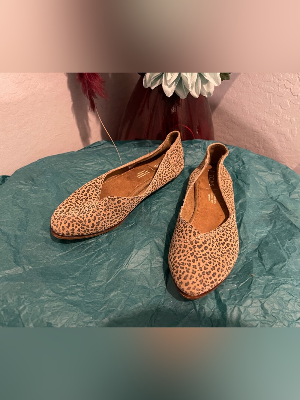 Toms Leopard Print Women’s Ballet Flats - Tan